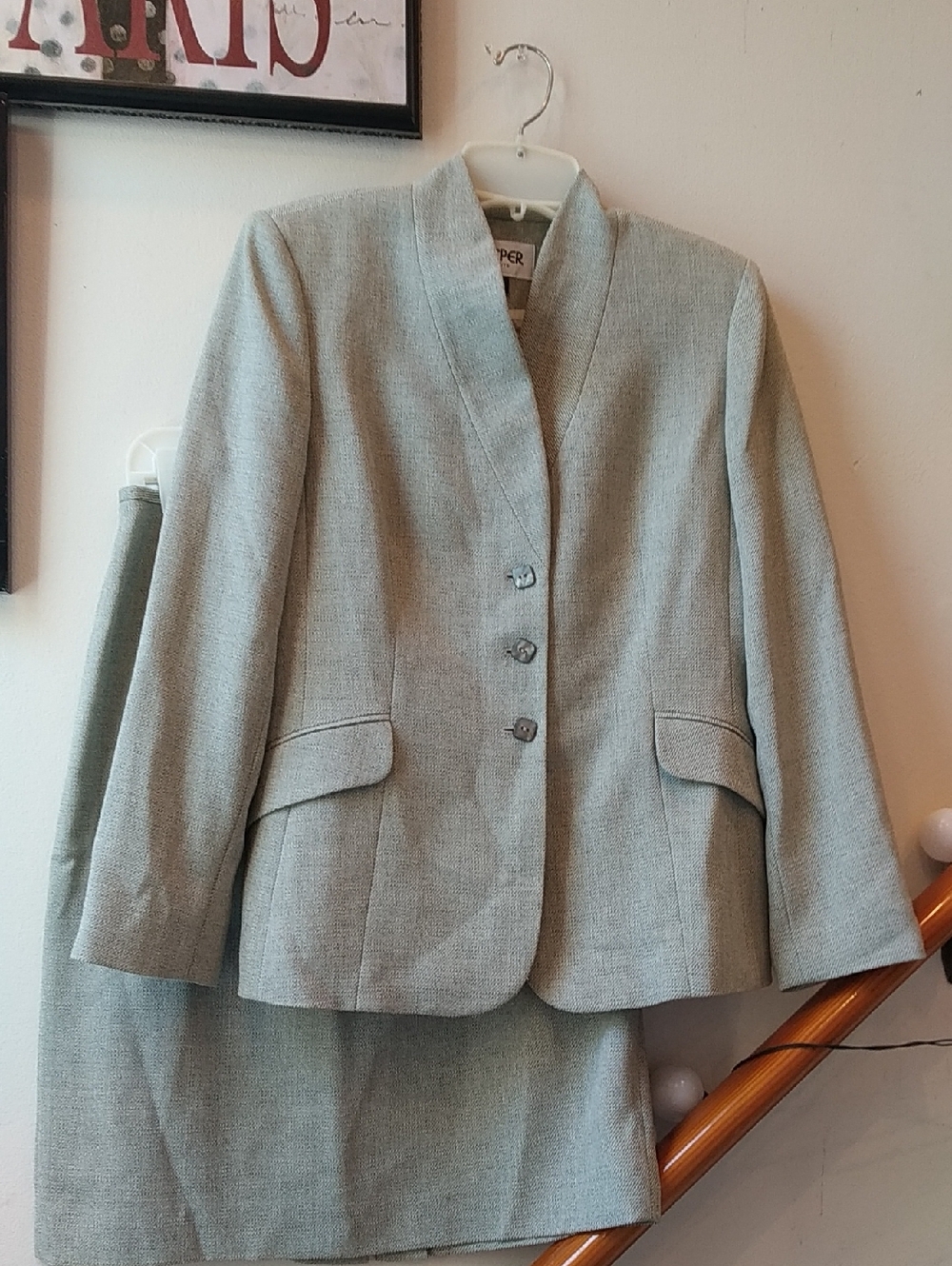 Kasper Vintage Suit Sage Green And Cream